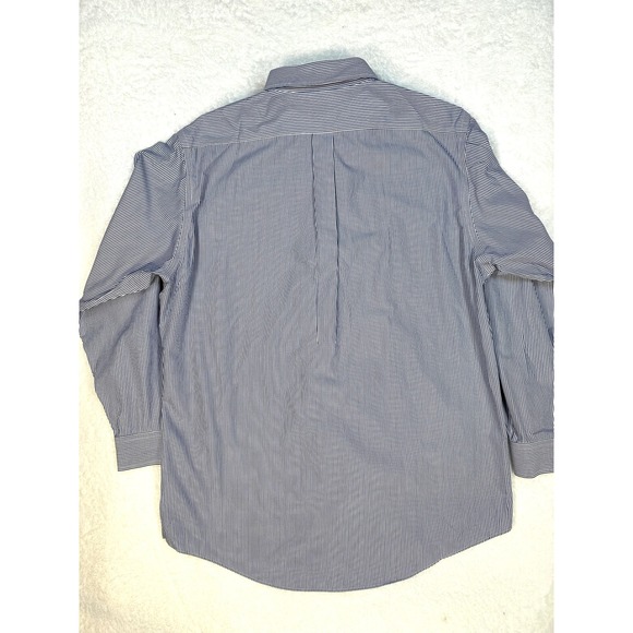 Brooks Brothers 346 mens Button Down shirt 16 1/2 4/5 blue‎ white stripe regular - Picture 3 of 10